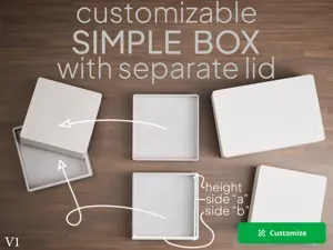 Customizable simple box with separate lid