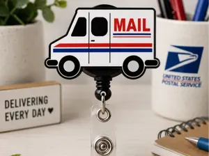 USPS Mail Truck Badge Reel