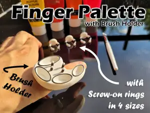 Finger Palette with Brush Holder & Srew-on Rings