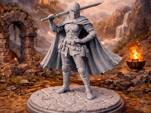 Gepanzerte Fantasy-Kriegerin mit Schwert