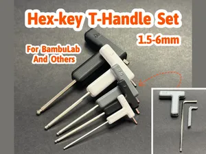 Hex Keys T-Handle Set 1.5 - 6mm For Bambu Lab