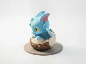 Baby Dragon Figurine Chibi Cute 3D Printable