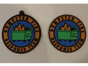 Dumpster Fire Response Magnet KeyChain / Ornament