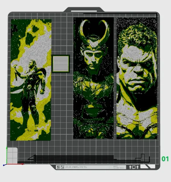 Set of 3 Bookmarks of Fan Art of the Marvel Universe - Thor, Loki and the Hulk — Фото 2 из 5