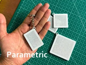Parametric Cross-Stitch Keychain | Double Sided