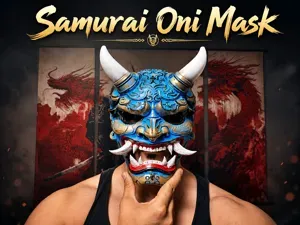 Samurai Oni Mask - Wearable Japanese Demon Mask