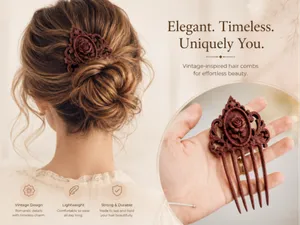 Victorian Rose Hair Comb – Elegant Accessory