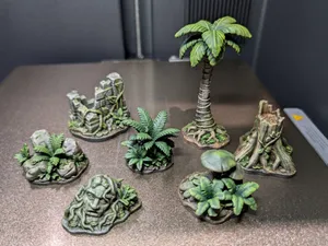 DnD Tropical Jungle scatter terrain miniature set