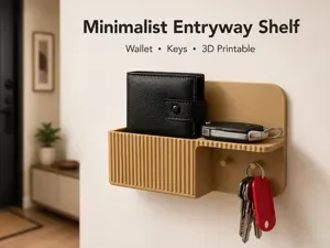 Minimalist Entryway Wallet & Key Holder Shelf