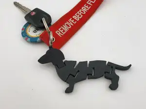 dachshund key ring flexi