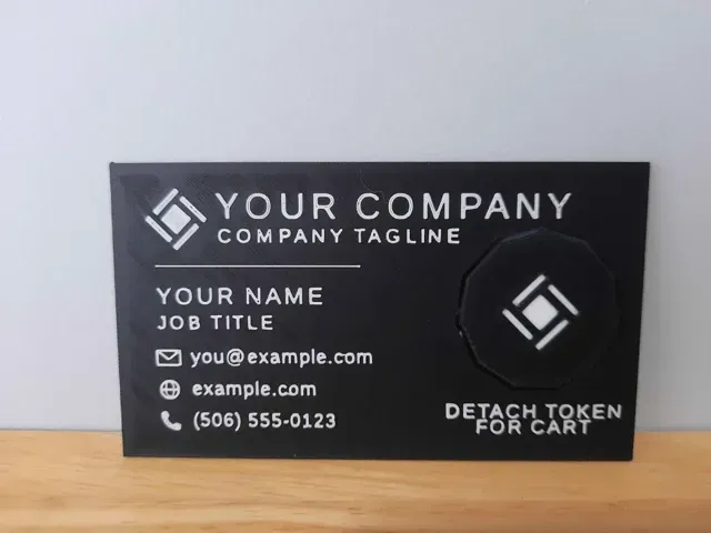 Business Card with Detachable Cart Token + QR Code — Фото 4 из 5