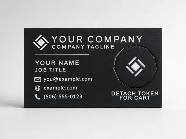 Business Card with Detachable Cart Token + QR Code — Фото 2 из 5