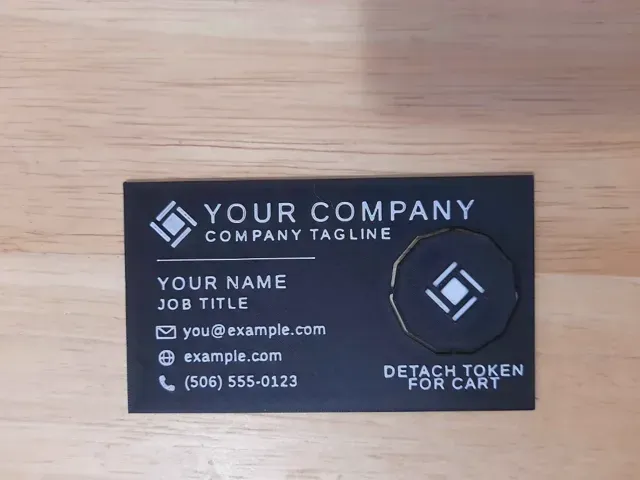 Business Card with Detachable Cart Token + QR Code — Фото 3 из 5