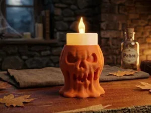 Pumpkin-Skull Tea Light Holder (Halloween)