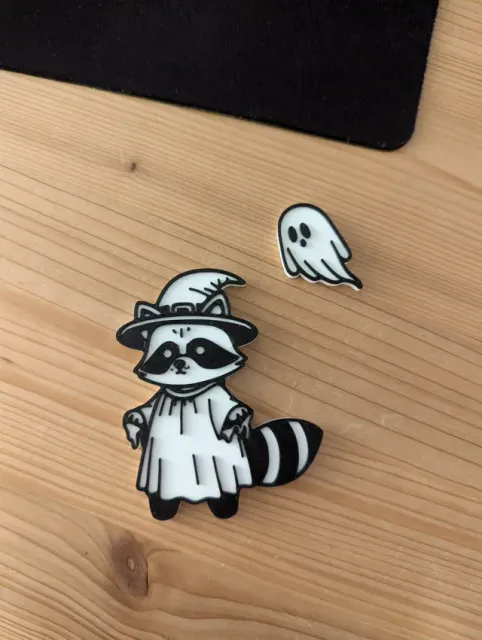 Raccoon Ghost / Halloween Pedro Magnet — Image 2 of 3