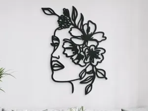 Woman with Wreath 3D Wall Sticker