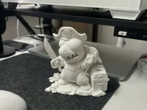 Cute Pirate Skeleton Turtle | Sword & Treasure