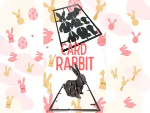 Cute Bunny 3D Puzzle Card Flat Print Gift