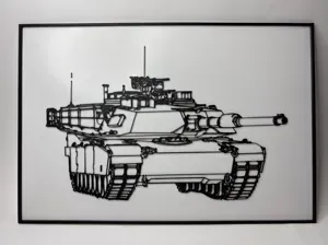 M1 Abrams Tank - Blueprint - Poster - Drawing