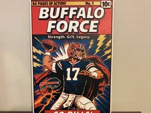 Buffalo Bills Inspired Comic Cover Hueforge