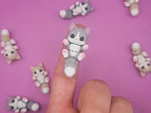 Tiny Flexi Cat Fridge Magnet - Mochi