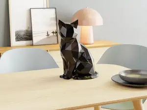 Low Poly Cat Statue – Modern Home Decor