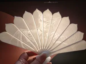 夏以昼透光浮雕折扇
