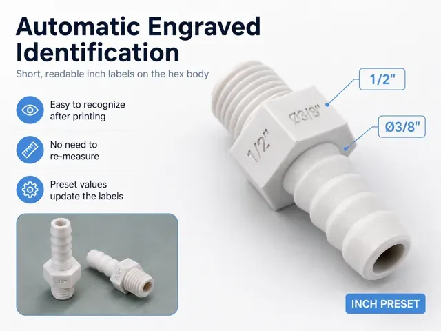Parametric Auto-Labeled Male UNC Hose Adapter — Image 5 of 10