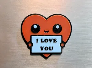 Cute “I Love You” Heart Magnet - Layered Design
