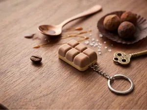 Salted Caramel Chocolate Bar Keychain