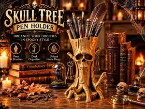 Skull Tree Pen Holder & Desk Organizer