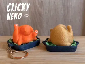 Clicky Neko – Roast Chicken Pose Cat Fidget Toy