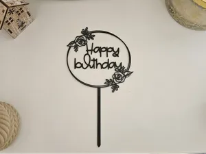 Rose Happy Birthday Cake Topper