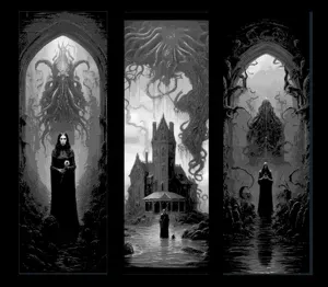 Gothic Horror Bookmarks set of 3 - Cthulho Lovecraftian Designs