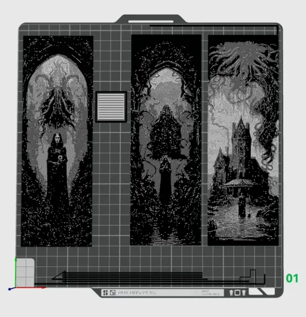 Gothic Horror Bookmarks set of 3 - Cthulho Lovecraftian Designs — Фото 2 из 5