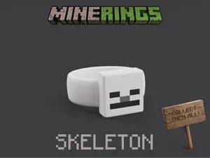 MineRings Skeleton – Minecraft Character Rings