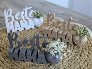Beste Mama Heart Vase Sign
