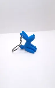 Balloon Dog Sitting Keychain