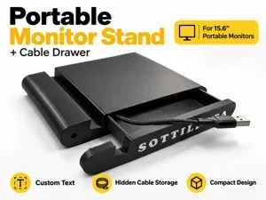 Portable Monitor Stand with Cable Drawer
