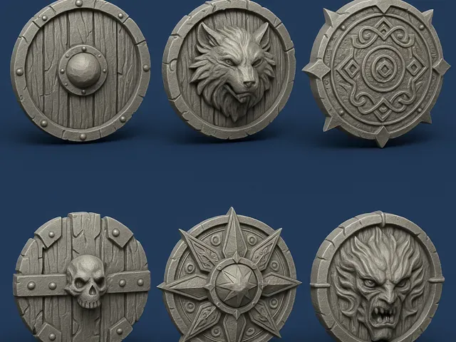 Medieval Round Shields Pack Fantasy Viking Decor