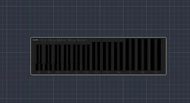 ICON 3/8 in. Drive Metric Deep Socket | Gridfinity — Фото 3 из 4