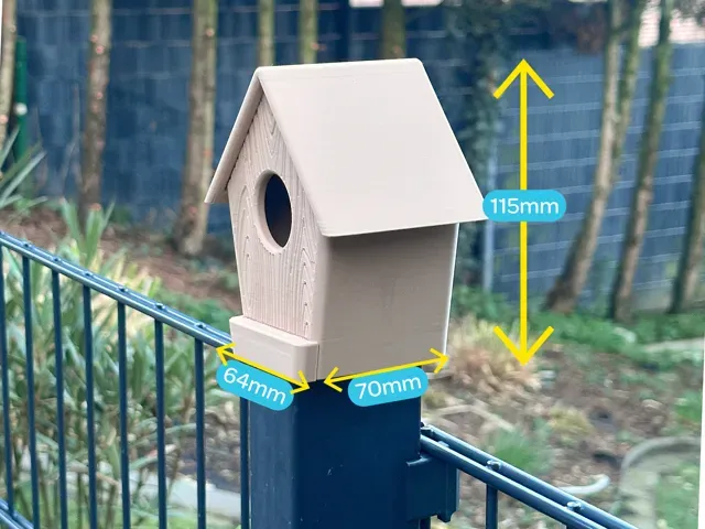 Vogelhaus für Doppelstabmatten Pfosten | Steckbar — Фото 2 из 4