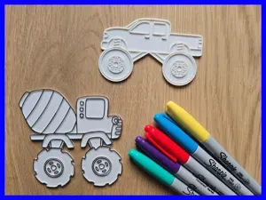 Monster Truck Pack 3 Diy Coloring No Ams Fun Craft
