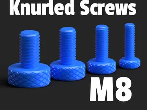 Fully Printable Knurled Screws M8