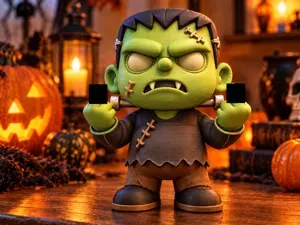 Grumpy Chibi Frankenstein – Halloween Fanart