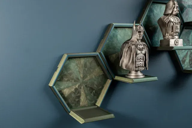 Hexagonal wall shelf for small figurines — Image 4 of 11