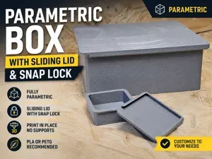 Parametric Box with Sliding Lid & Snap Lock