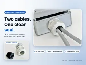 Dual entry seal for M20 cable gland