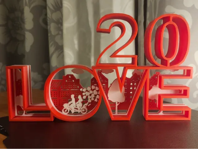 Love sign with anniversary number