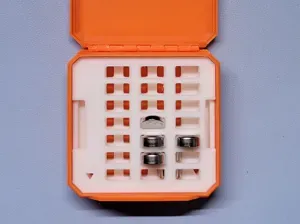Clamshell Parts Box LR44 Coin Cell enclosure